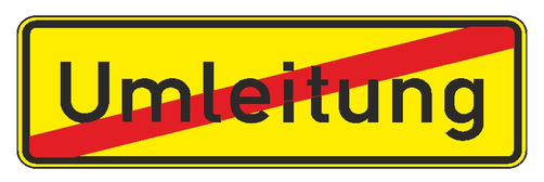 Verkehrszeichen 457.2 Ende der Umleitung